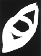 Logo della Biblioteca Civica di Cologno Monzese: occhio bianco stilizzato su sfondo nero
